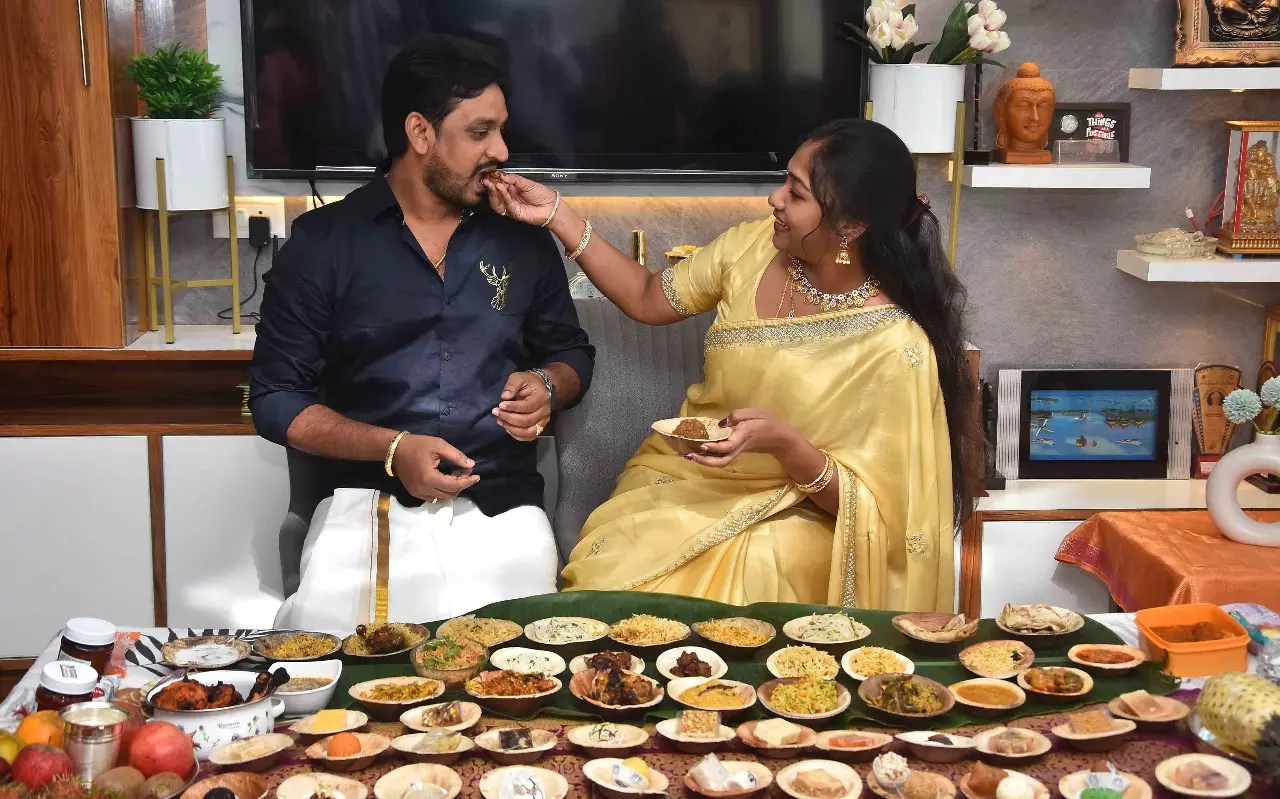 Mega Sankranti feast to son-in-law with 185 dishes in one go