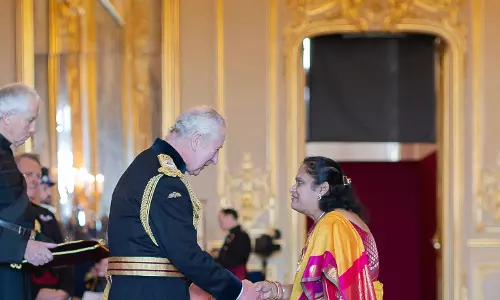 King Charles III of UK awards Ace violinist Dr Jyotsna Srikanth King Charles III of UK awards Ace violinist Dr Jyotsna Srikanth