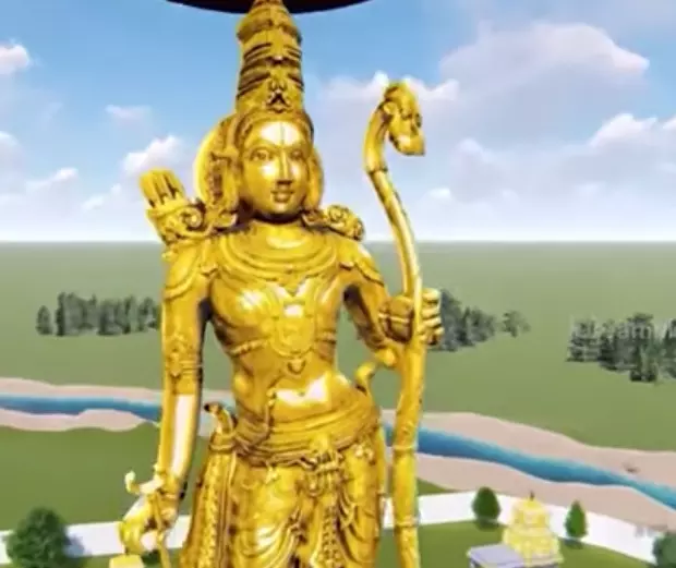 56-feet-long Sri Ram statue arranged in Mantralayam