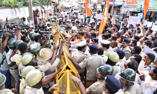 Haveri: BJP Stages Protest to Demand SIT Probe Into Hangal Gangrape