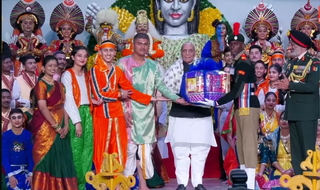 NCC Cadets from Telugu States Impress Defence Minister Rajnath Singh NCC Cadets from Telugu States Impress Defence Minister Rajnath Singh