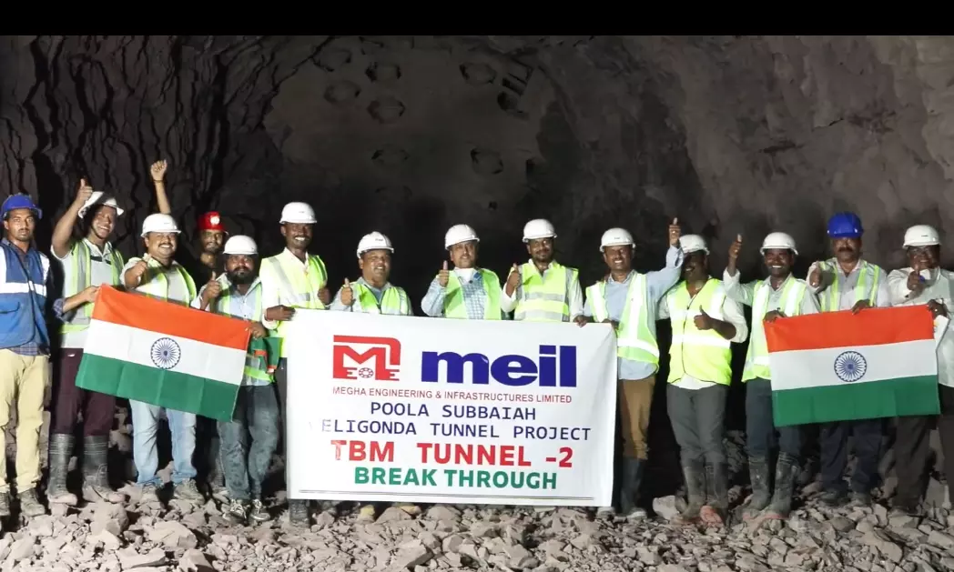 Major breakthrough for Veligonda project, MEIL completes 2nd tunnel excavation