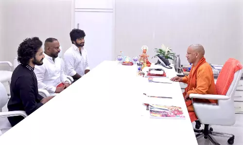 HanuMan Director and Actor Meet UP CM to Discuss Film Success