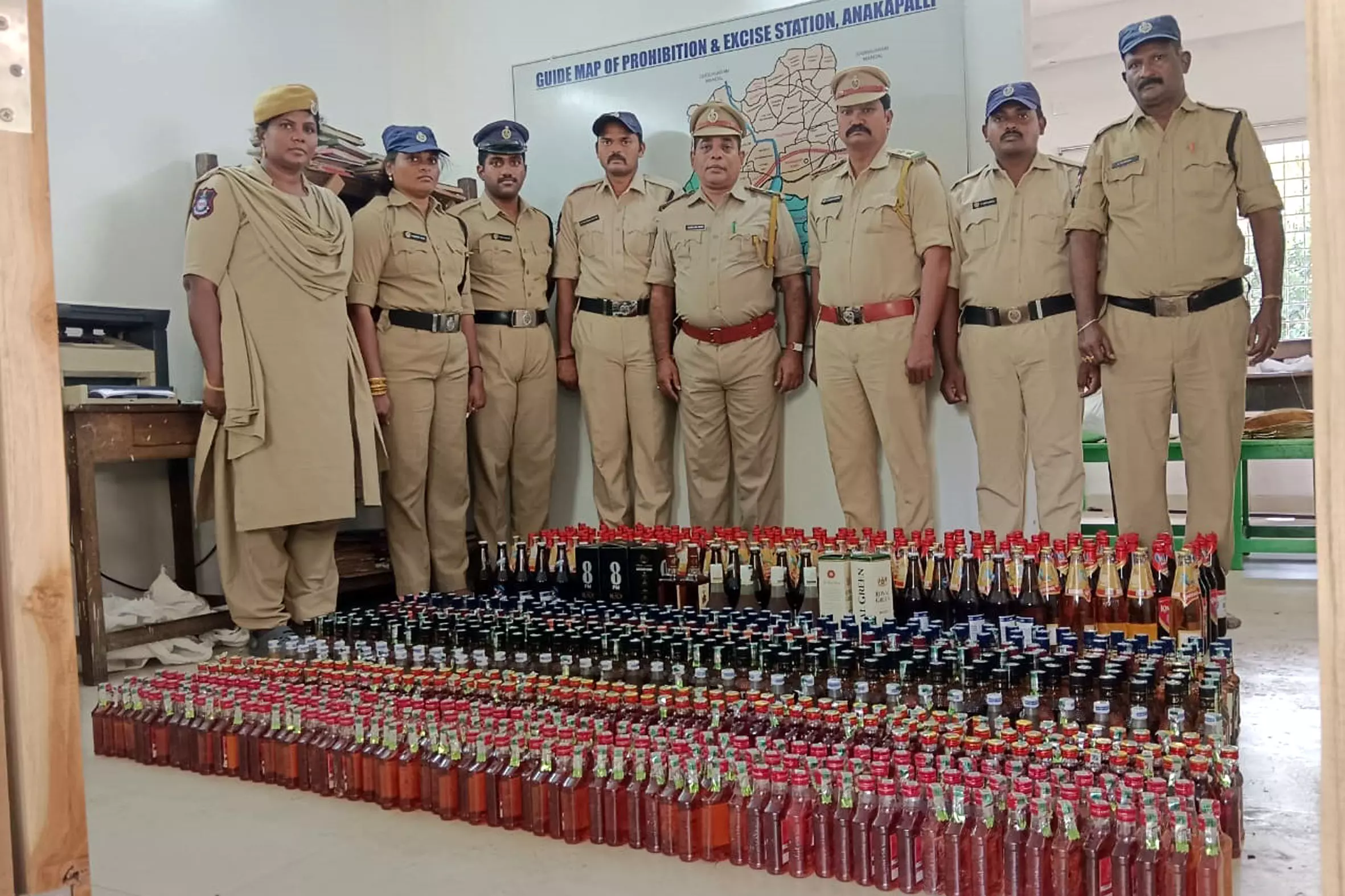 Liquor bottles worth Rs 1,75,000 seized in Anakapalle