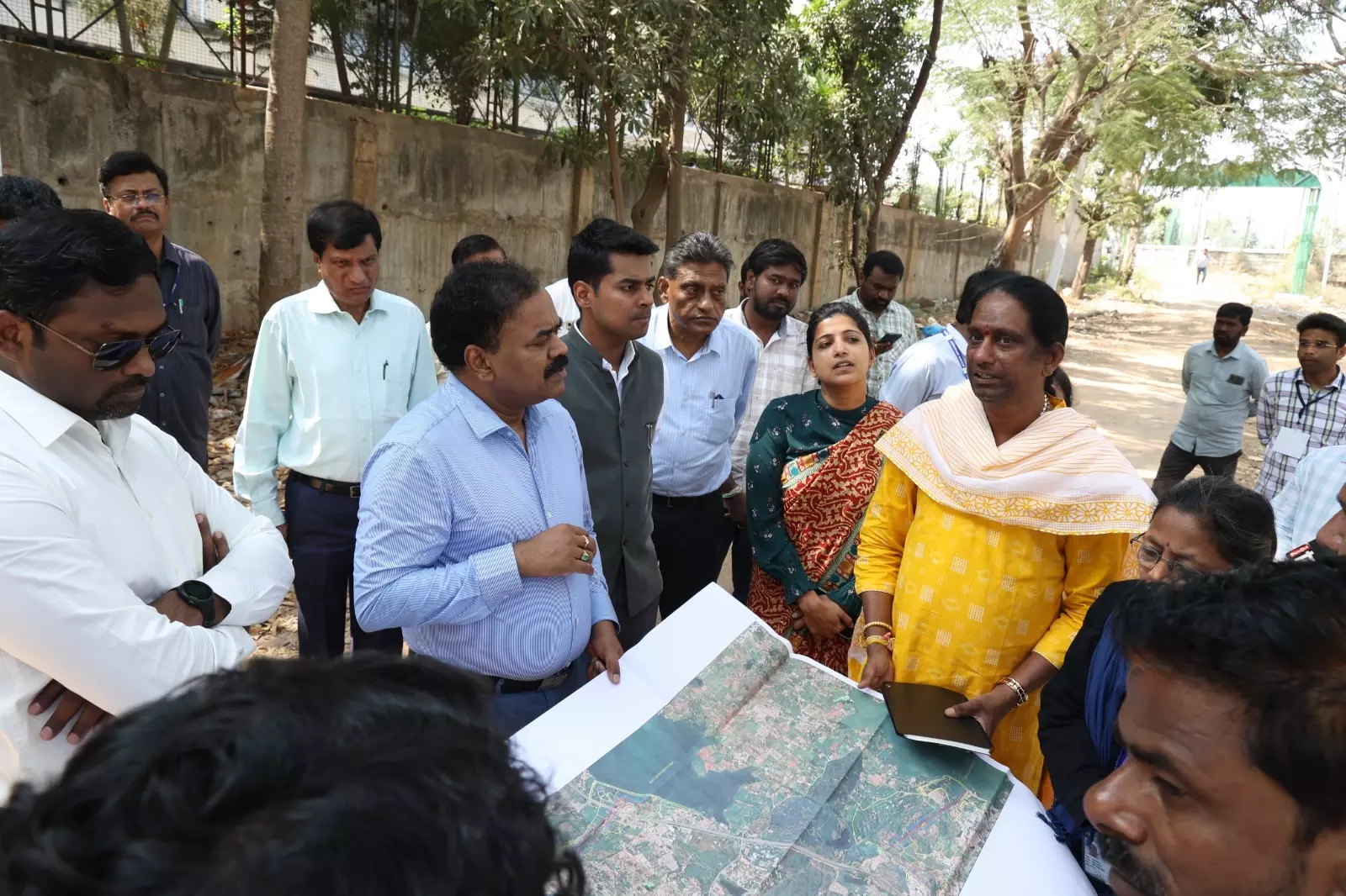 Officials Inspect Musi Riverfront, Plan Development Officials Inspect Musi Riverfront, Plan Development