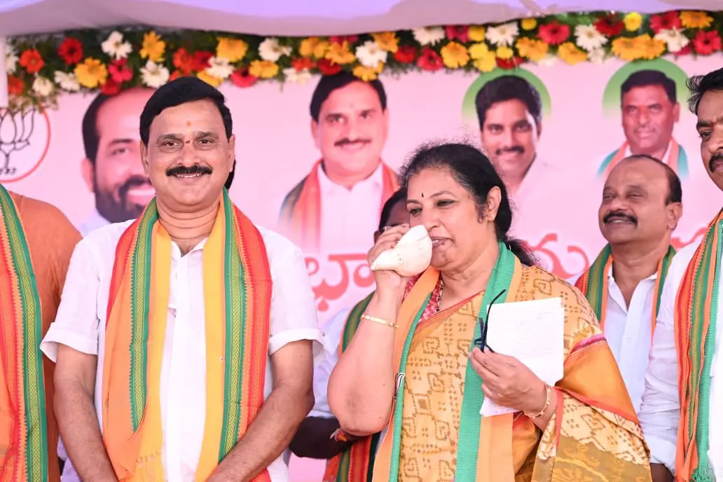 Purandeswari Kickstarts BJP’s Poll Campaign In AP Purandeswari Kickstarts BJP’s Poll Campaign In AP
