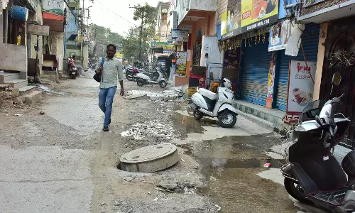 Neglected Yellareddyguda Road Affects Students, Shopkeepers and Locals