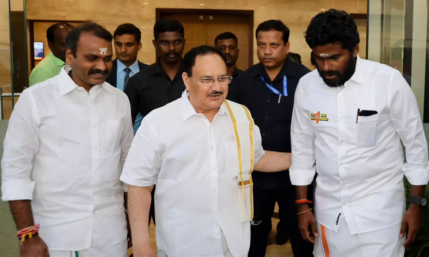 Nadda Hits Out at DMK Govt, Not Many Allies Meet Him Nadda Hits Out at DMK Govt, Not Many Allies Meet Him