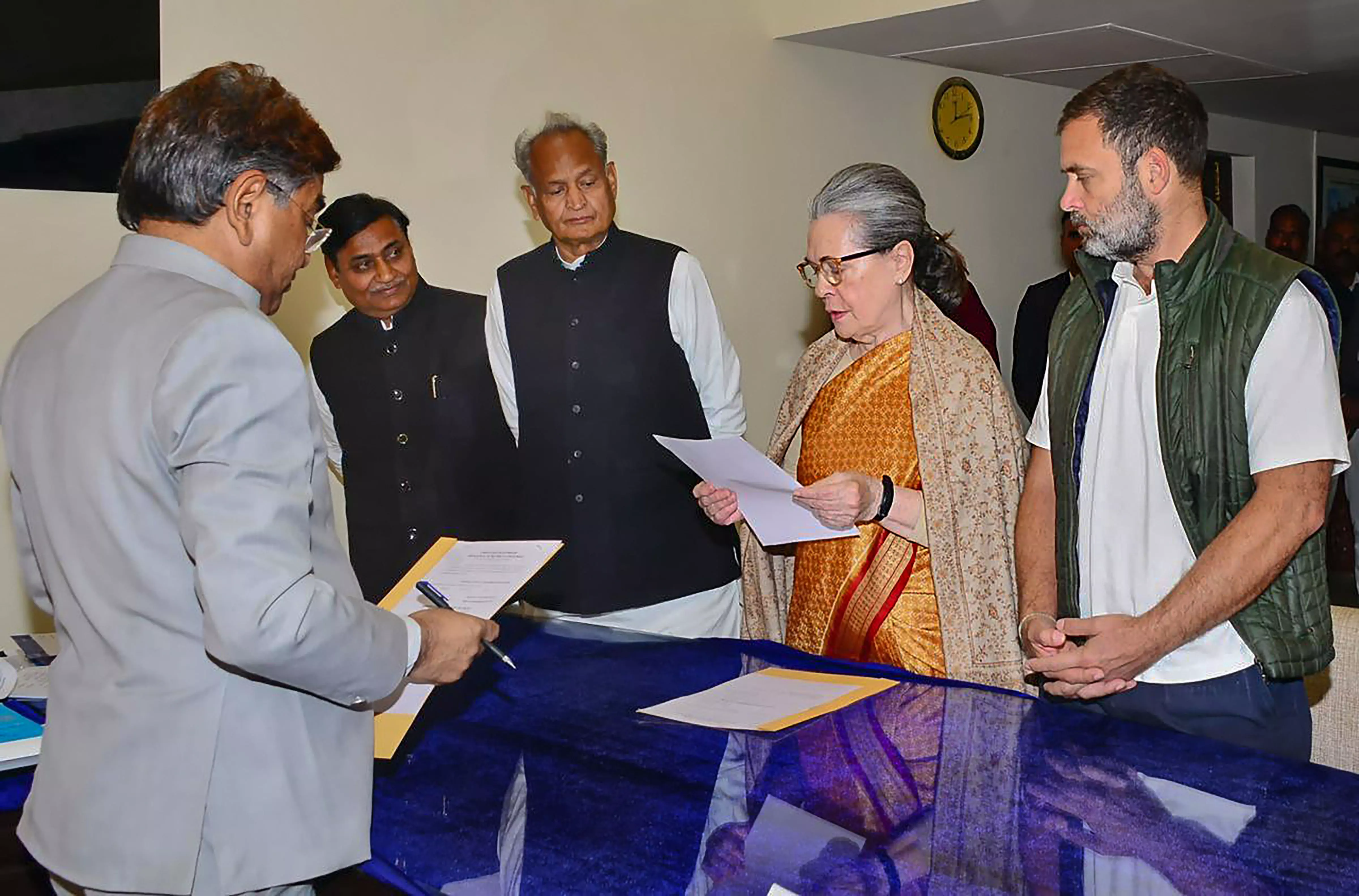 Sonia Gandhi files nomination for RS elections from Rajasthan