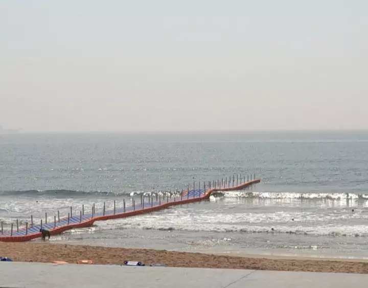 Authorities Start Checking Floating Bridge at RK Beach for Safety Authorities Start Checking Floating Bridge at RK Beach for Safety