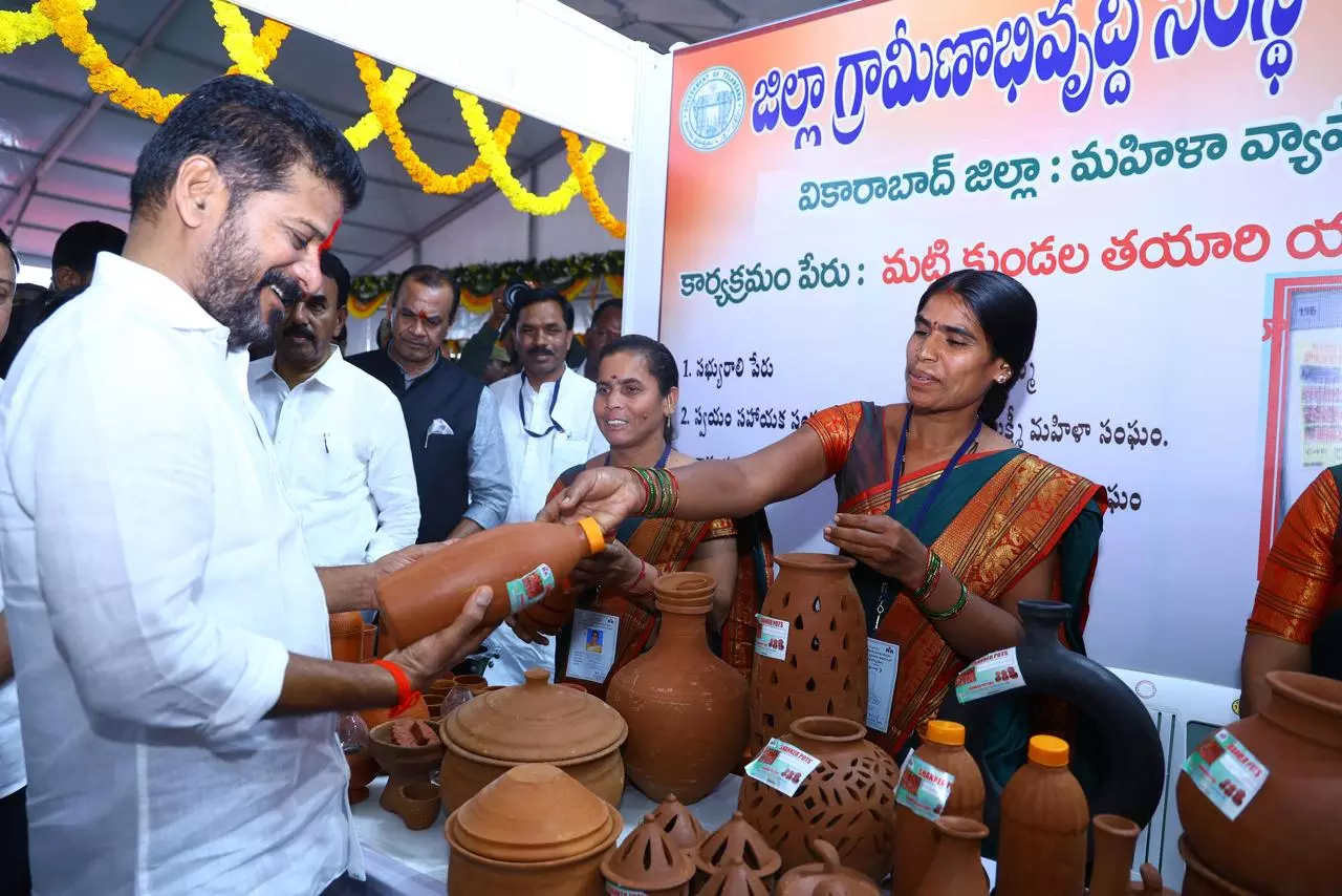 CM Revanth in Kodangal: Hails success stories of women SHGs CM Revanth in Kodangal: Hails success stories of women SHGs