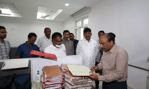 Ponguleti Conducts Surprise Inspection at Revenue Department, Warns Negligent Employees