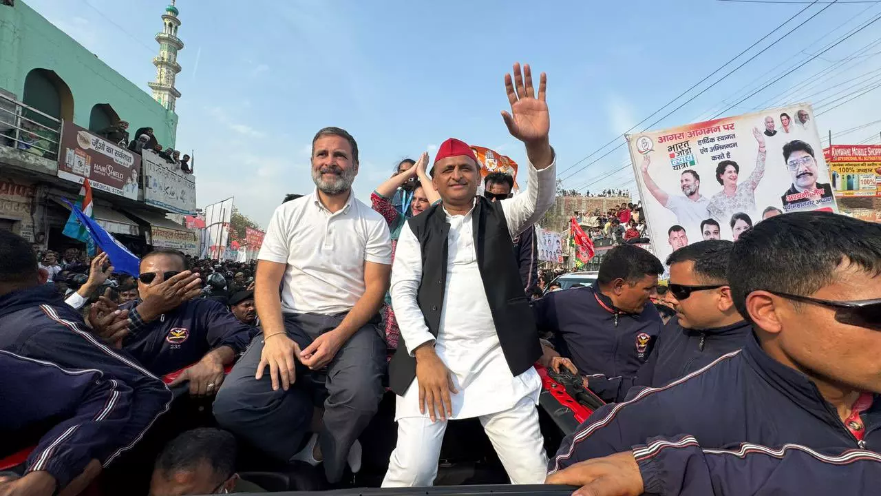 Akhilesh Yadav Joins Rahul Gandhis Yatra Days After Finalising Seat-sharing Deal