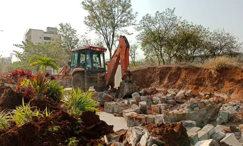 Revenue Official Demolish Road Leading to Malla Reddy Engineering College in Gundla Pochampally
