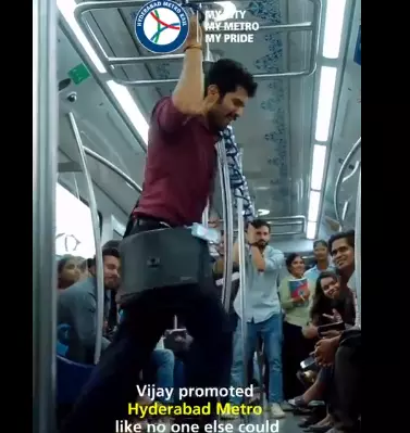 Vijay Devarakonda promotes Hyderabad Metro