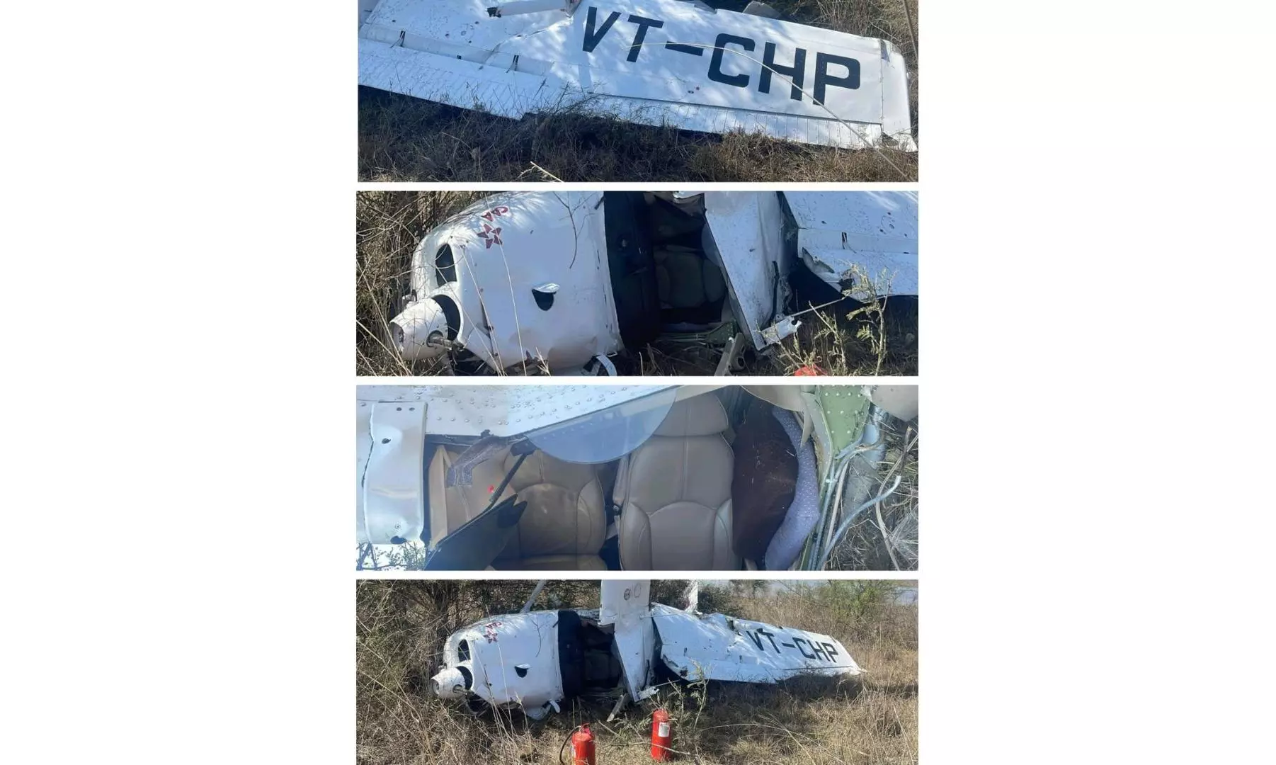 Trainer Aircraft Crashes at Guna Airstrip, Woman Pilot Injured Trainer Aircraft Crashes at Guna Airstrip, Woman Pilot Injured