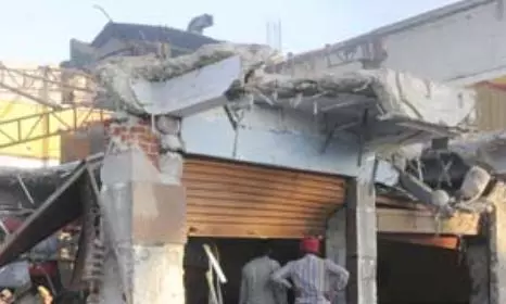 Tension Flares as Officials Demolish Encroachments on Mutt Lands in Thummalagunta Tension Flares as Officials Demolish Encroachments on Mutt Lands in Thummalagunta