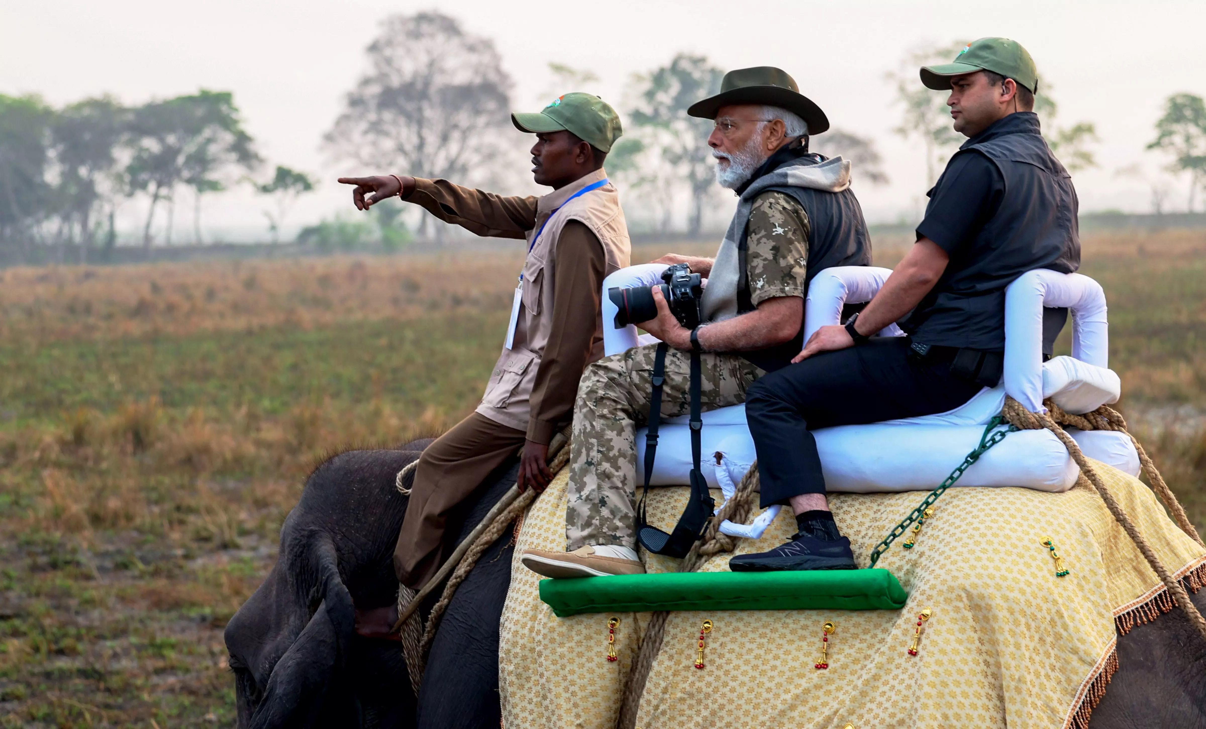 PM Modi enjoys safari in Assams Kaziranga