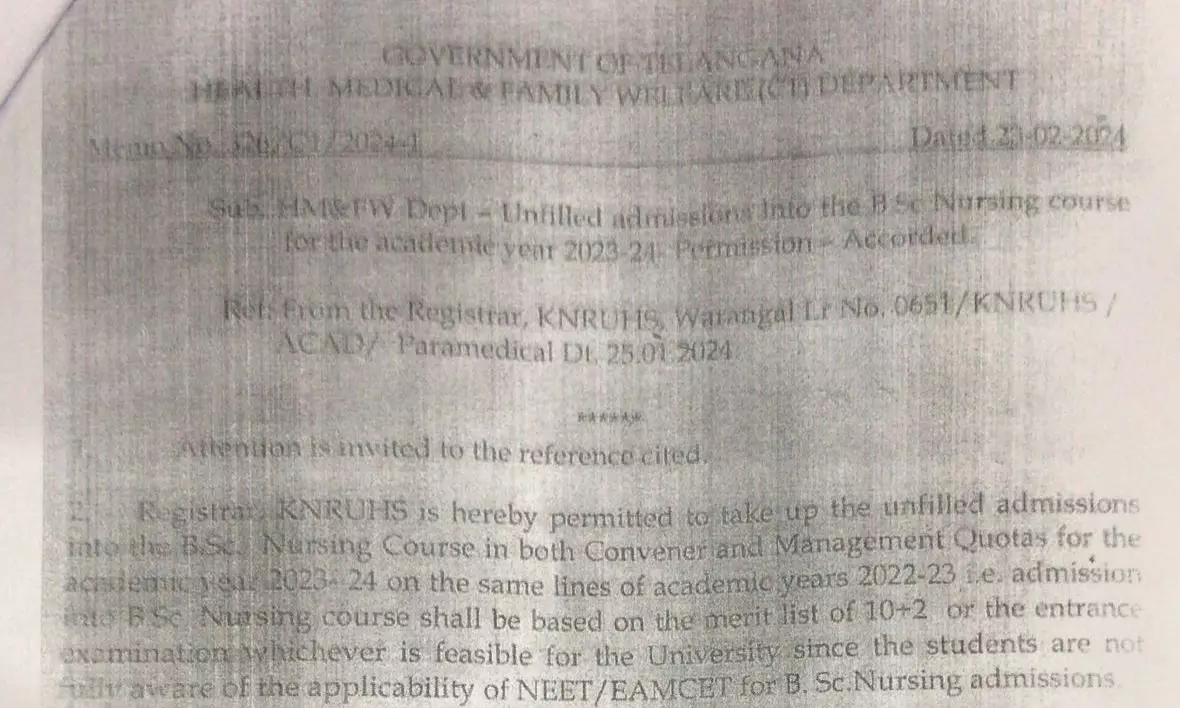 KNRUHS: 2000 BSc Nursing Seats Remain Unfilled