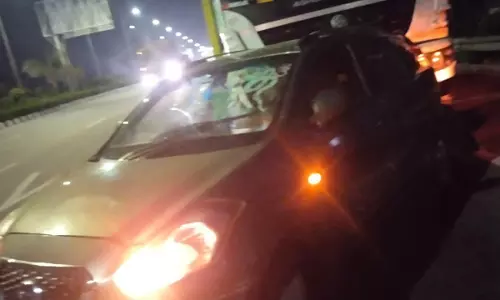 Hyderabad: One killed, 4 hurt in car accident on ORR Hyderabad: One killed, 4 hurt in car accident on ORR