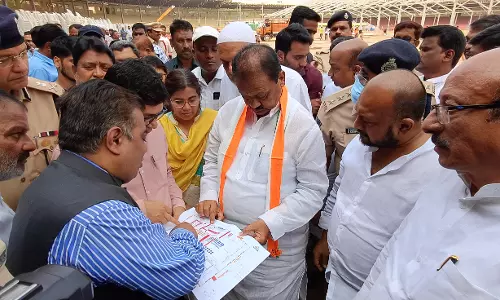 Telangana CM Hosts Iftar party at LB Stadium Telangana CM Hosts Iftar party at LB Stadium