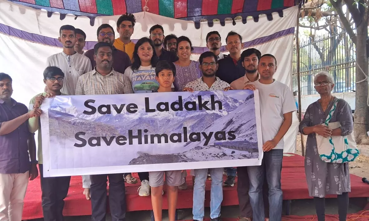 Hyderabadis Climate Fast in Solidarity with Ladakhi Cause