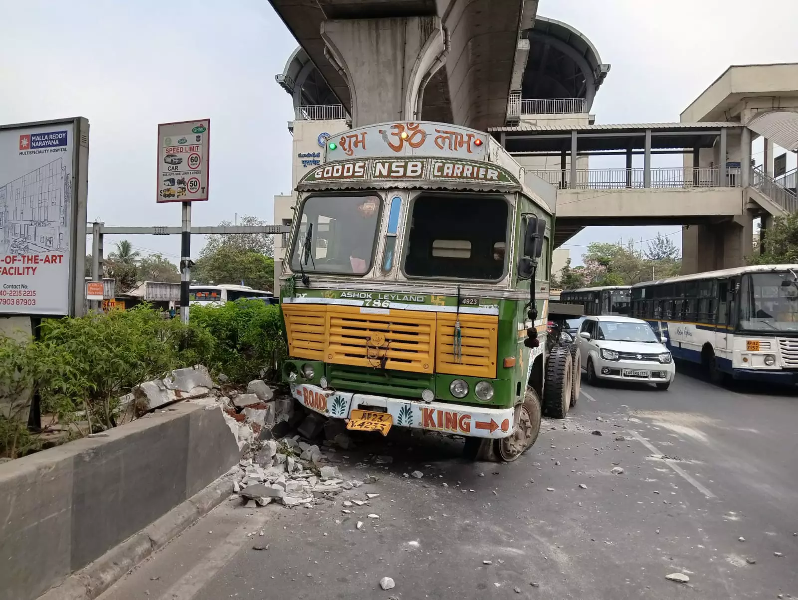Crime Files: Lorry Hits Divider Leading To Snarl