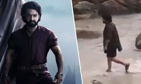 Devara: New still of Jr NTR from sets goes viral Devara: New still of Jr NTR from sets goes viral