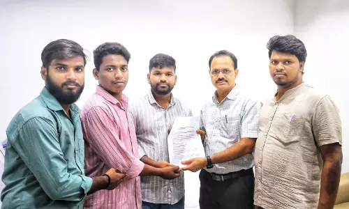 Students With Education Principal Secretary Burra Venkatesham