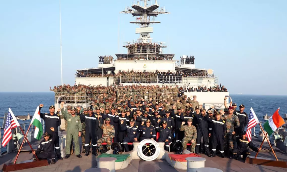Indo-US naval Enclave Begins Mid Sea Off The East Coast