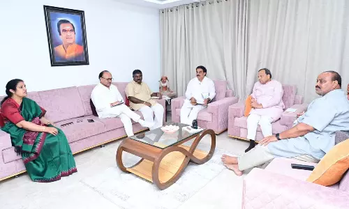 TD-JS-BJP Leaders Discuss Poll Strategy TD-JS-BJP Leaders Discuss Poll Strategy