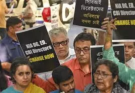 AAP Support TMC Leaders Dharna For Change of ED, IT, NIA And CBI Chiefs To Ensure Fair Elections