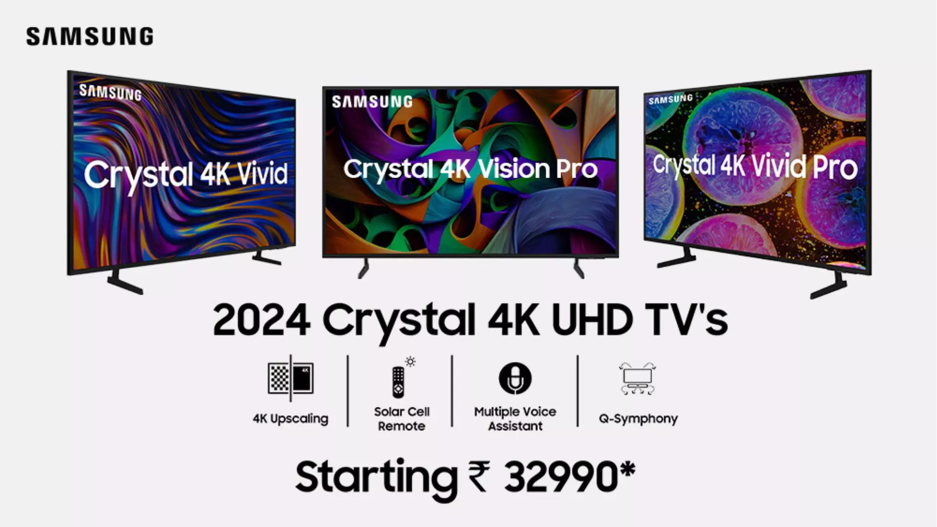 Samsung 2024 Crystal 4K Vivid, Crystal 4K Vision Pro & Crystal 4K Vivid Pro TV Series
