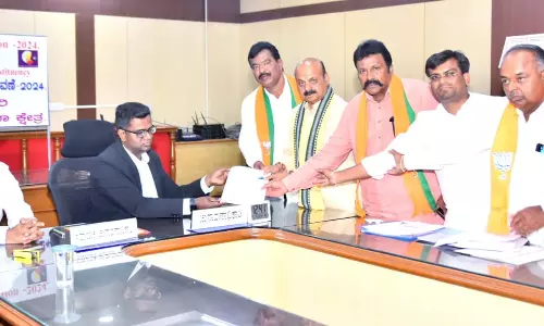 Former CM Basavaraj Bommai Files Nomination Papers Former CM Basavaraj Bommai Files Nomination Papers