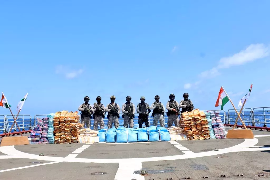INS Talwar Seizes 940 kg of Drugs in Arabian Sea Operation INS Talwar Seizes 940 kg of Drugs in Arabian Sea Operation