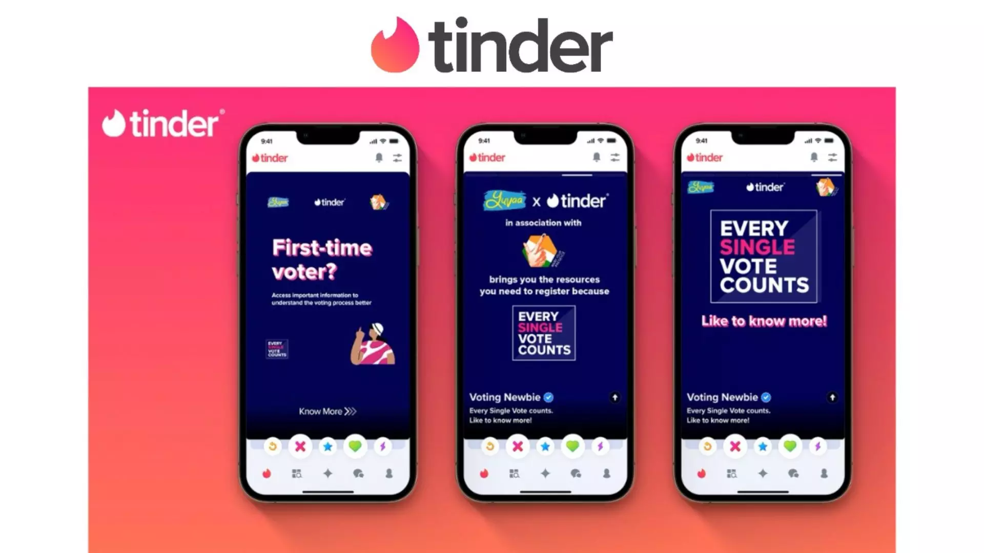 Tinder Urges First-time Daters to Become First Time Voters