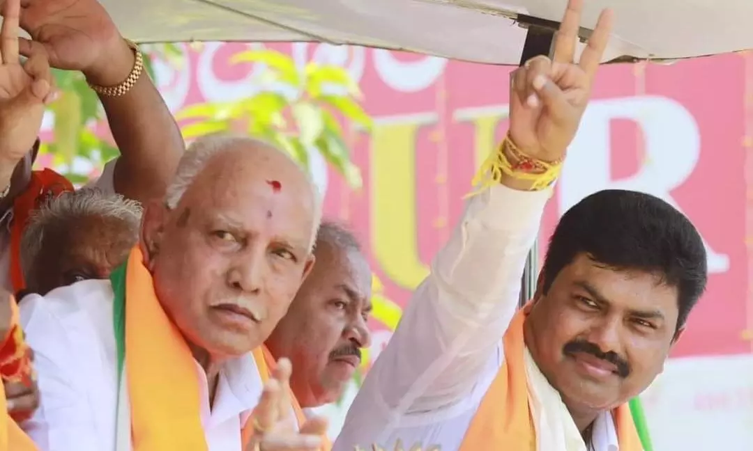 Facing Rebellion, BJP Nominee Files His Papers for Shivamogga Seat