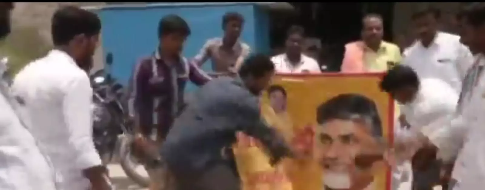 Denied Tickets, TDP Leaders Hit Babus Picture With Footwear