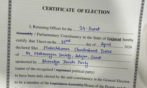 BJP wins first LS seat in Surat