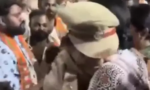 Hyderabad: ASI suspended over hugging BJP LS candidate