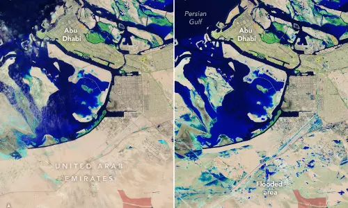 NASA releases before and after images of UAE floods
