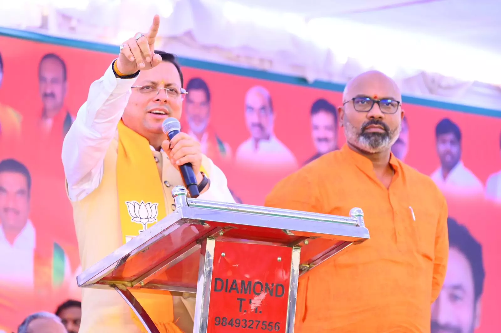 Dhami Alleges Opposition Funding from Abroad, Supports BJP Campaign in Nizamabad