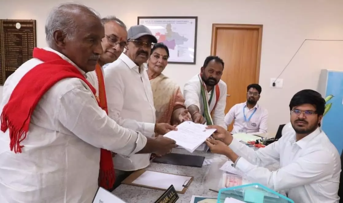 Khammam Congress Candidate Files Nomination