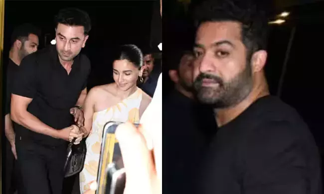 Jr NTR chills out with Ranbir, Alia