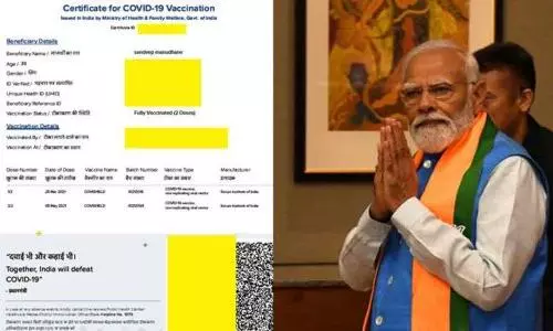 PM Modis photo removed from vaccine certificates amidst Covishield controversy PM Modis photo removed from vaccine certificates amidst Covishield controversy