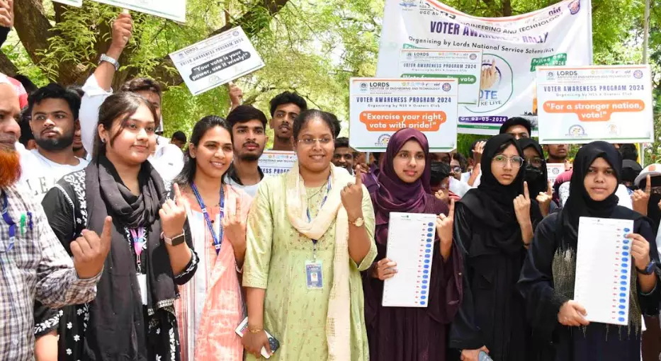 First time voters take out rally, organise awareness programme
