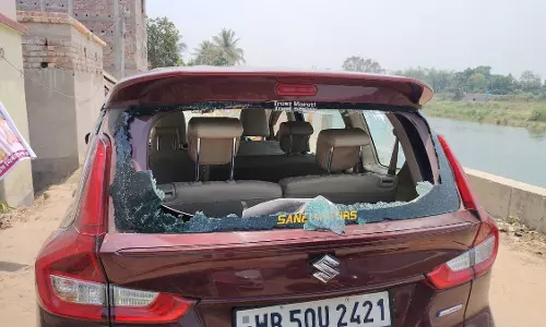 TMC Candidates Car Vandalised, Blames BJP TMC Candidates Car Vandalised, Blames BJP