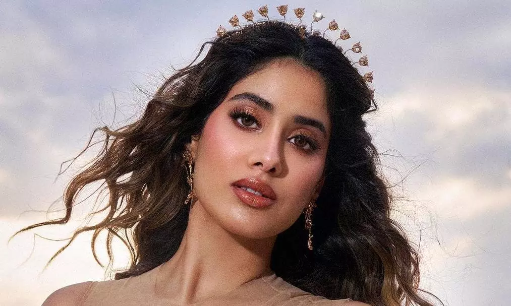 Janhvi Slays in Golden Outfit