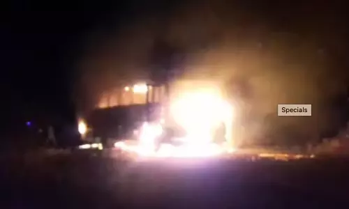 MP: Bus carrying polling staff, EVMs catches fire, 4 voting machines damaged, election official injured