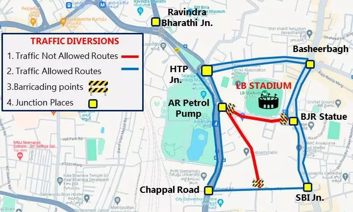 Traffic Restrictions at LB Stadium for PM Modis Hyderabad Visit